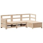 vidaXL Salon de jardin 4 Pièces bois massif de pin