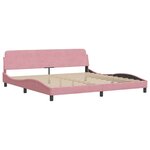 vidaXL Cadre de lit avec tête de lit Rose 200x200 cm Velours