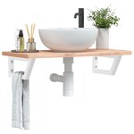 vidaXL Supports d'étagères pour lavabo 2 Pièces blanc trapèze acier