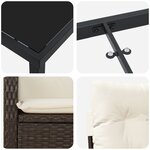 vidaXL Ensemble de salle à manger de jardin 5 pièces avec coussins Marron Poly Rattan