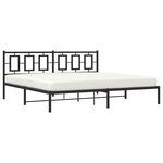 vidaXL Cadre de lit métal avec tête de lit noir 193x203 cm