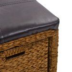 vidaXL Banc avec 2 paniers Jacinthe d'eau 71 x 40 x 42 cm Marron