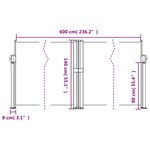 vidaXL Auvent latéral rétractable crème 140x600 cm