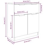 vidaXL Buffets 3 Pièces blanc brillant bois d'ingénierie