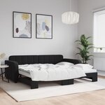 vidaXL Lit de jour avec lit gigogne noir 90x200 cm velours