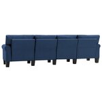vidaXL Canapé à 4 places Bleu Tissu