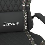 vidaXL Chaise de jeu Noir et camouflage Similicuir