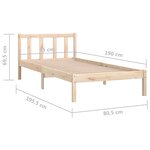 vidaXL Cadre de lit bois de pin massif 75x190 cm petit simple