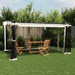 vidaXL Tonnelle avec parois en filet crème 4x3 m acier