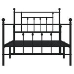 vidaXL Cadre de lit métal avec tête de lit/pied de lit noir 100x190 cm
