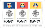 Carnet 9 timbres - Chouette - Lettre suivie
