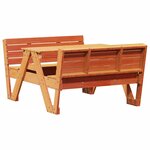 vidaXL Table de pique-nique pour enfants cire marron bois massif pin
