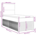 vidaXL Sommier à lattes de lit avec matelas Noir 100x200 cm Velours