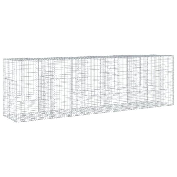 vidaXL Panier gabion avec couvercle 500x100x150 cm fer galvanisé