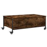 vidaXL Table basse avec roulettes chêne fumé bois d'ingénierie