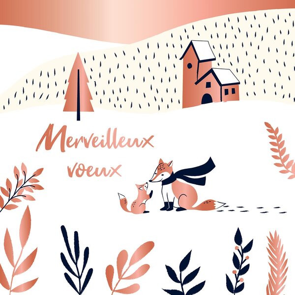 Carte De Vœux Etincelle Renard - Draeger paris