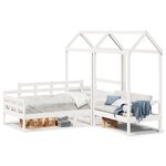 vidaXL Ensemble de lit de jour et de banc et toit 90x190 cm pin massif