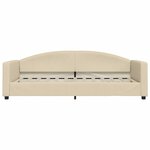 vidaXL Lit de jour avec gigogne et tiroirs crème 90x200 cm tissu