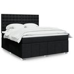 vidaXL Sommier à lattes de lit avec matelas Noir 180x200 cm Tissu