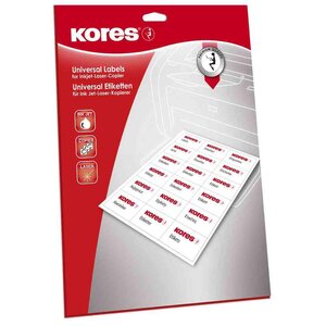 Etiquettes universelles 63 5 x 33 9 mm blanches 600 sur 25 feuilles a4 kores