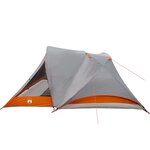 vidaXL Tente de camping de cabine 4 personnes gris orange imperméable