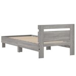 vidaXL Cadre de lit tête de lit et lumières LED sonoma gris 90x200 cm
