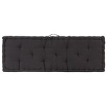 vidaXL Coussin de plancher de palette Coton 120x40x7 cm Noir