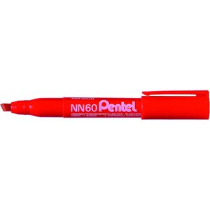 Marqueur permanent ecologique nn60 rouge  pointe bizeautée pentel