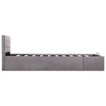 vidaXL Cadre de lit à stockage hydraulique Taupe Tissu 90x200 cm