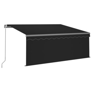 vidaXL Auvent manuel rétractable et store et LED 3x2 5 m Anthracite