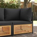 vidaXL Canapé d'angle de jardin avec coussins bois massif d'acacia