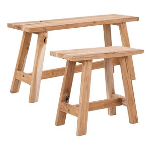 Banc + Tabouret en teck BARCELONA 50/ 90 cm