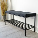 House Nordic Banc Avery avec étagère et coussin Noir