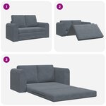 vidaXL Canapé-lit au sol 2 en 1 Gris foncé 148x71x83 cm Velours