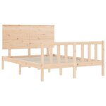 vidaXL Cadre de lit avec tête de lit 140x200 cm bois massif