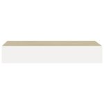 vidaXL Étagères à tiroir murales 2 Pièces Chêne et blanc 60x23 5x10cm MDF