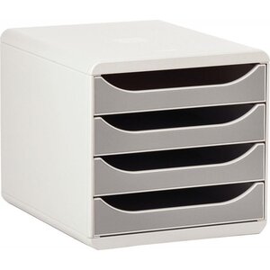 Module 4 tiroirs EXACOMPTA bigbox gris/gris clair