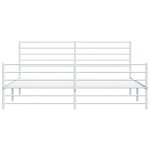 vidaXL Cadre de lit métal sans matelas et pied de lit blanc 183x213 cm