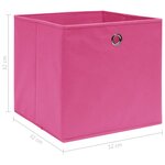 vidaXL Boîtes de rangement 10 Pièces Rose 32x32x32 cm Tissu