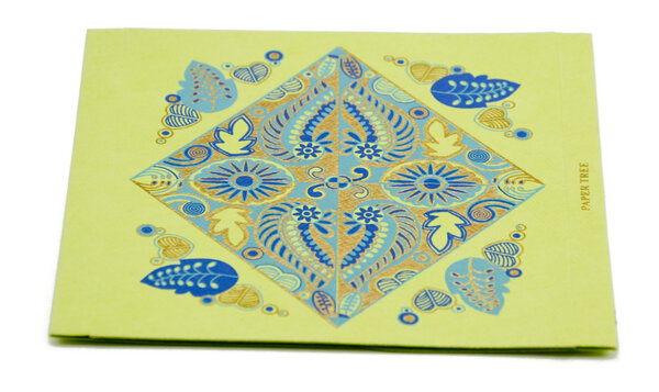 PAPERTREE TRIVENI Lot de 5 Enveloppes cadeau 15x15 CD) Anis