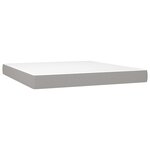 vidaXL Sommier à lattes de lit matelas LED Gris clair 160x200 cm Tissu