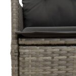 vidaXL Ensemble de bistro 3 Pièces avec coussins gris résine tressée