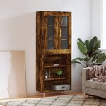 vidaXL Buffet haut Chêne fumé 69 5x34x180 cm Bois d'ingénierie