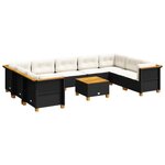 vidaXL Salon de jardin 10 Pièces avec coussins noir résine tressée