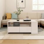 vidaXL Table basse blanc brillant 102x55x42 cm bois d'ingénierie