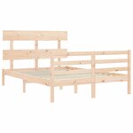 vidaXL Cadre de lit avec tête de lit 140x200 cm bois massif
