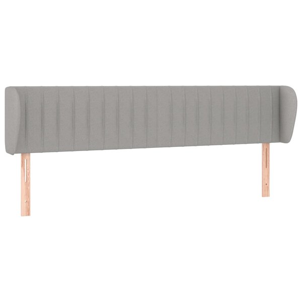 vidaXL Tête de lit avec oreilles Gris clair 183x23x78/88 cm Tissu
