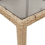 vidaXL Ensemble à manger de jardin et coussins 5 Pièces beige rotin verre