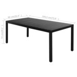 vidaXL Salon de jardin 7 Pièces PVC Résine tressée Noir