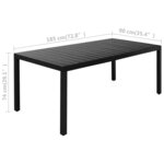 vidaXL Ensemble à manger de jardin 7 Pièces noir et marron